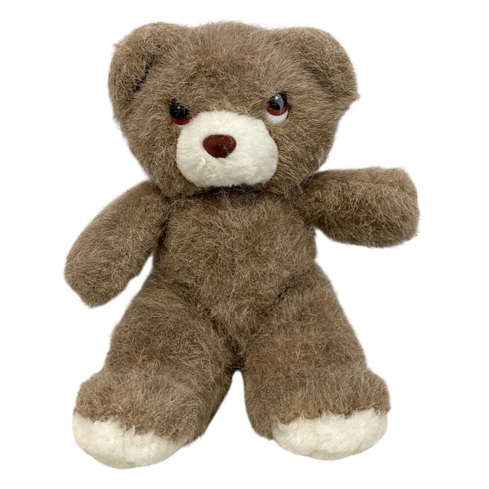 Vintage Russ Berrie Love Teddy Bear Brown Plush Stuffed Animal K-43 Fuzzy Toy 9"